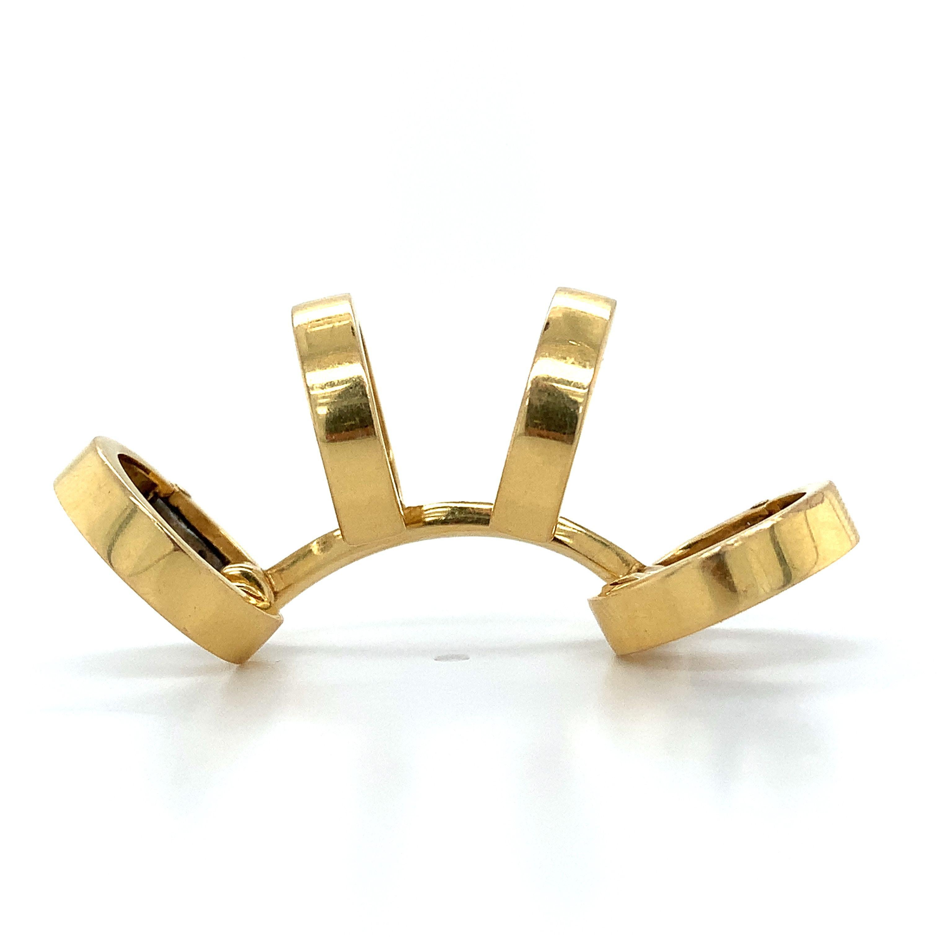 Repossi 18k Gelbgold 4 Creolen Ohrschnalle / Ohrschmiedeeisen Einreihiger Ohrring im Zustand „Hervorragend“ in Montgomery, AL