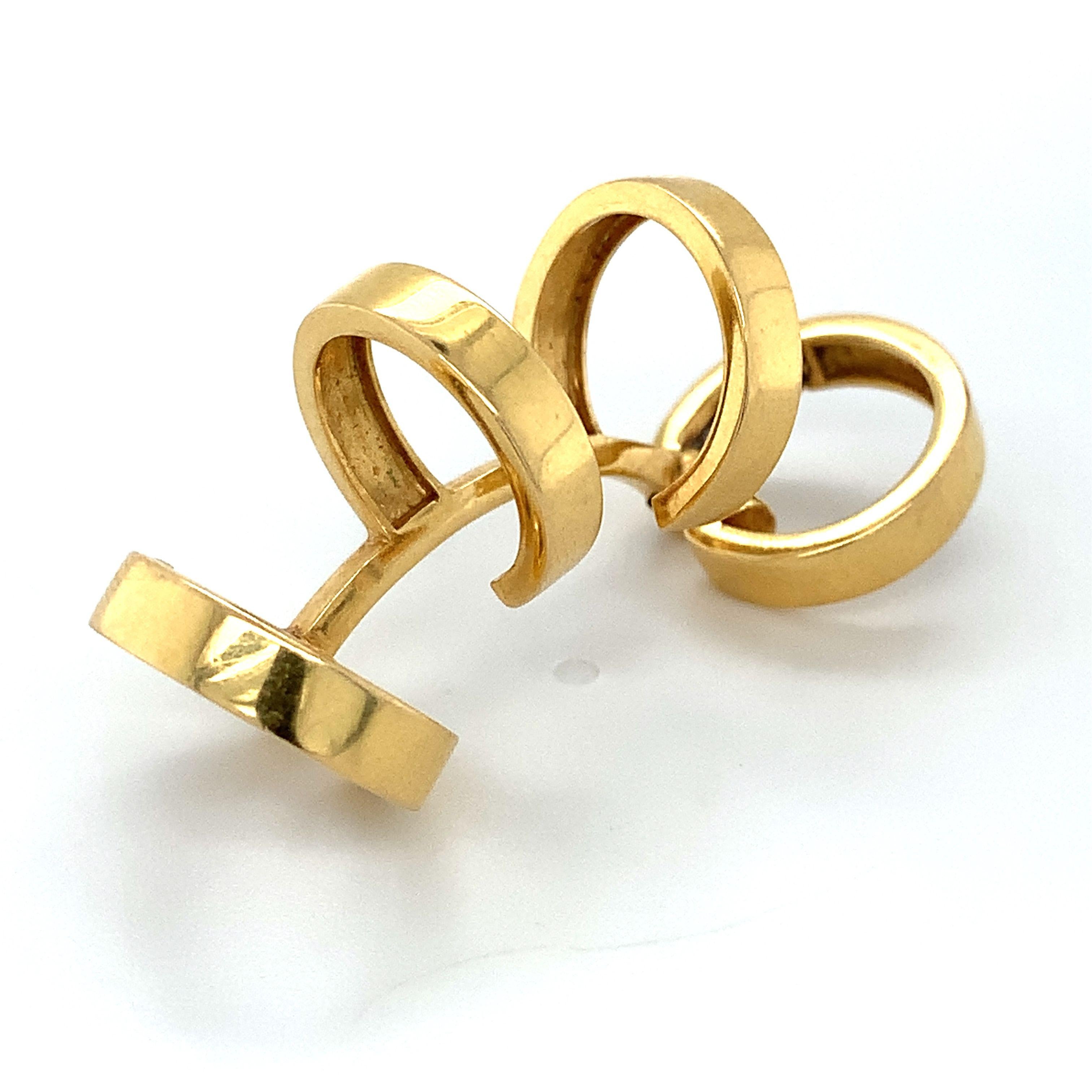 Repossi 18k Gelbgold 4 Creolen Ohrschnalle / Ohrschmiedeeisen Einreihiger Ohrring 1