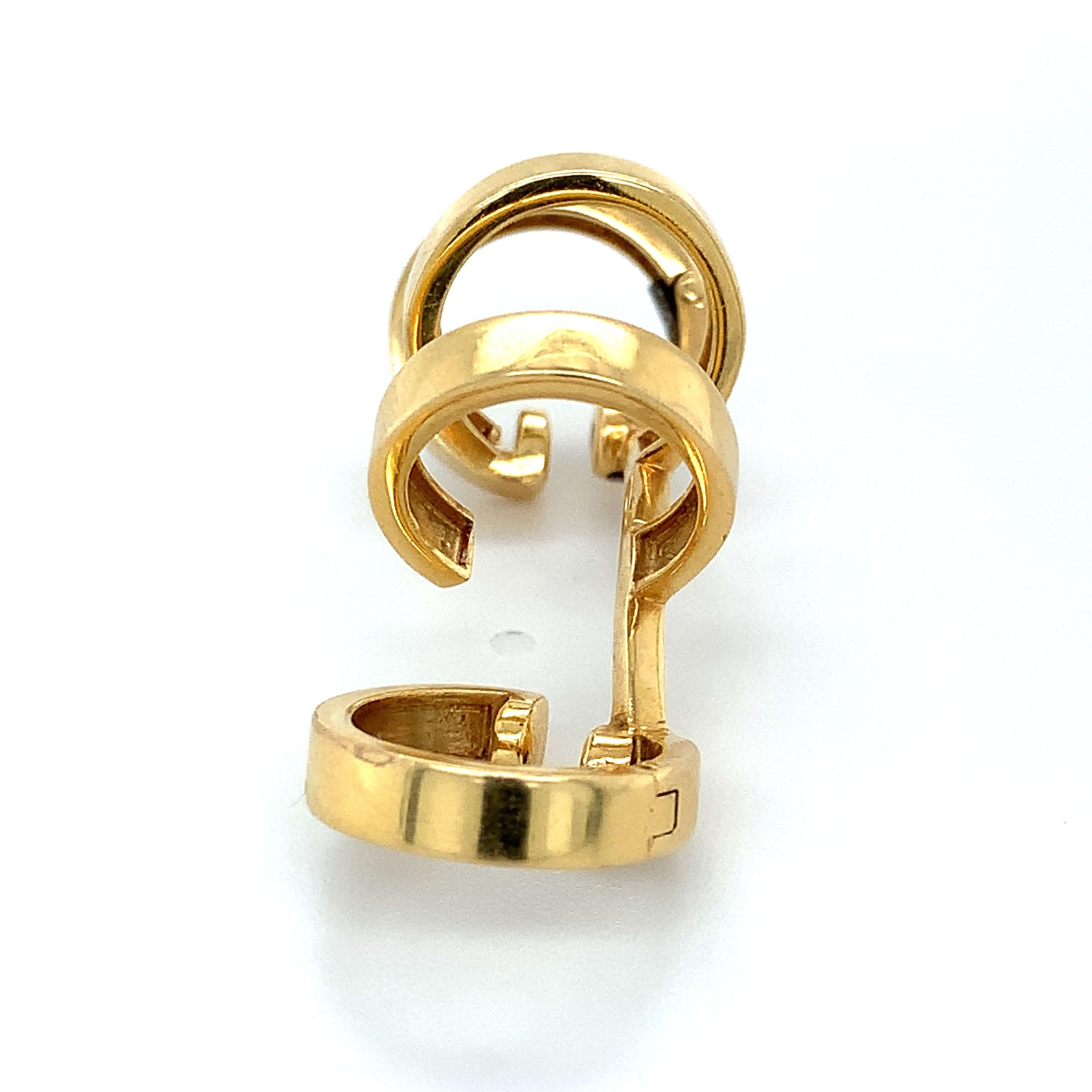 Repossi 18k Gelbgold 4 Creolen Ohrschnalle / Ohrschmiedeeisen Einreihiger Ohrring 5