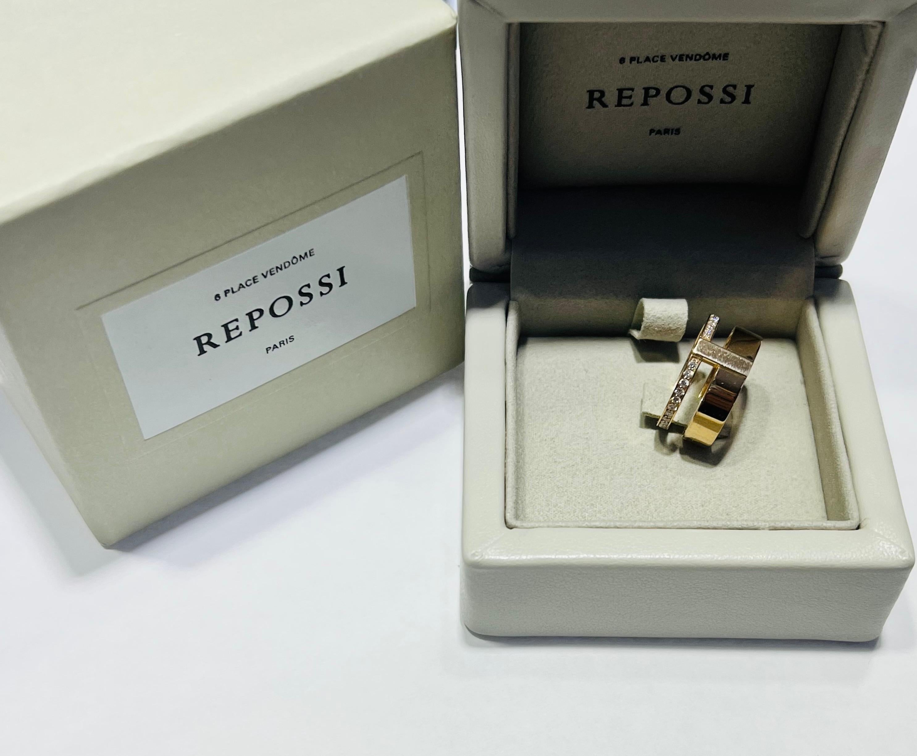 repossi berbere 18ct pink-gold and diamond ring