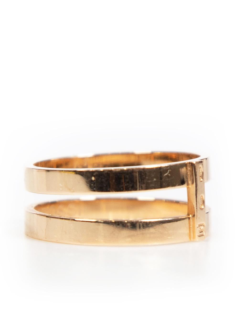 CONDITION is Very good. Minimal wear to ring is evident. Minimal scratches to the metal on this used Repossi designer resale item. Comes with box.
 
 Details
 
 
 Gold
 
 Gold plated
 
 Ring
 
 18 Carat
 
 Brand name detail
 
 
 
 
 
 Composition
 
