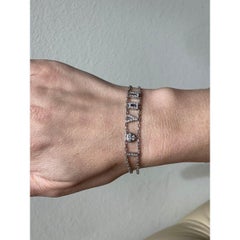 REPOSSI Paris 18 Karat Weißgold & Diamant I LOVE YOU Armband Vintage