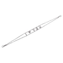 REPOSSI Paris 18k White Gold & Diamond I LOVE YOU Bracelet Vintage
