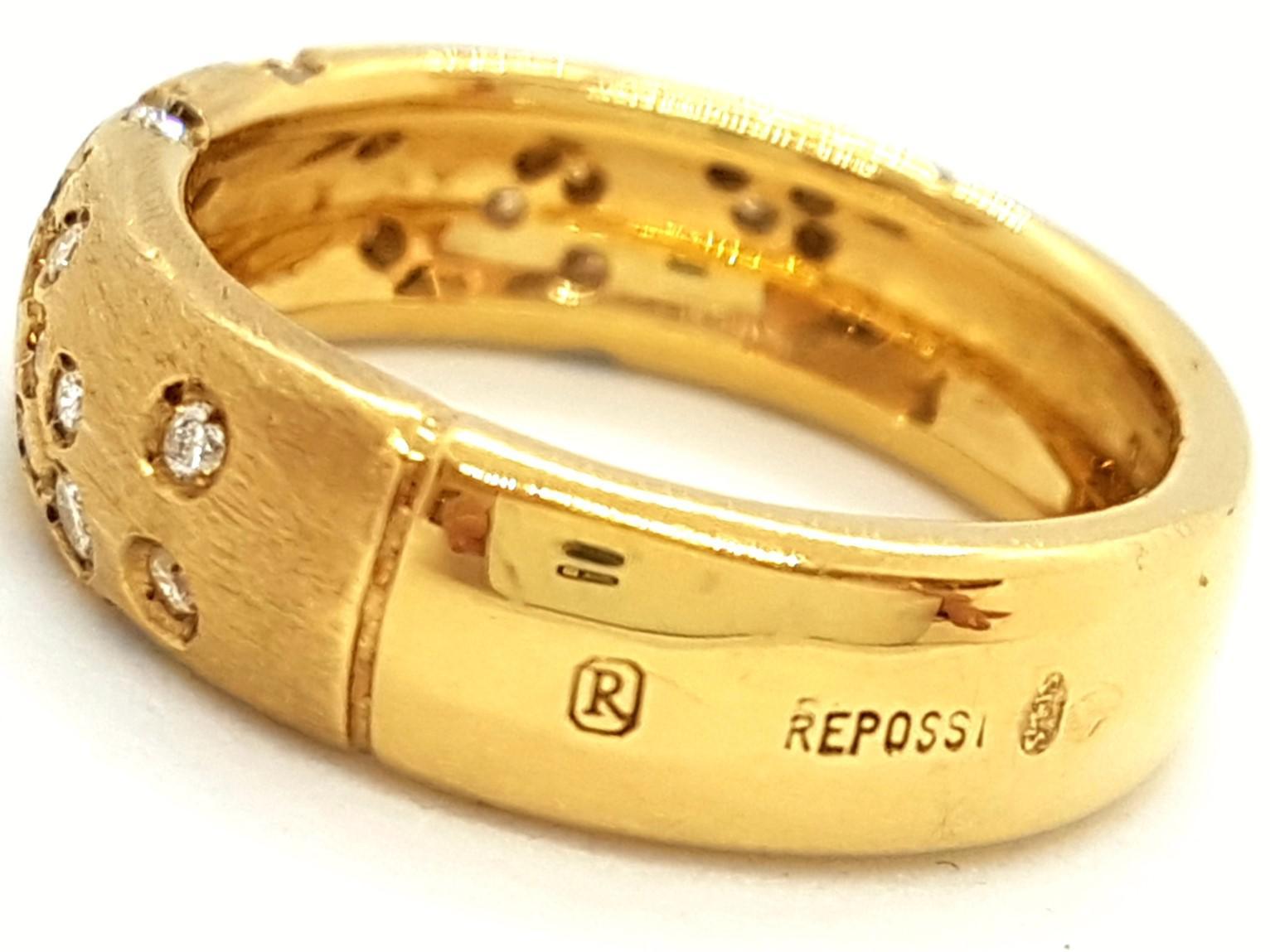 Brilliant Cut Repossi Ring Astrale Yellow Gold Diamond For Sale