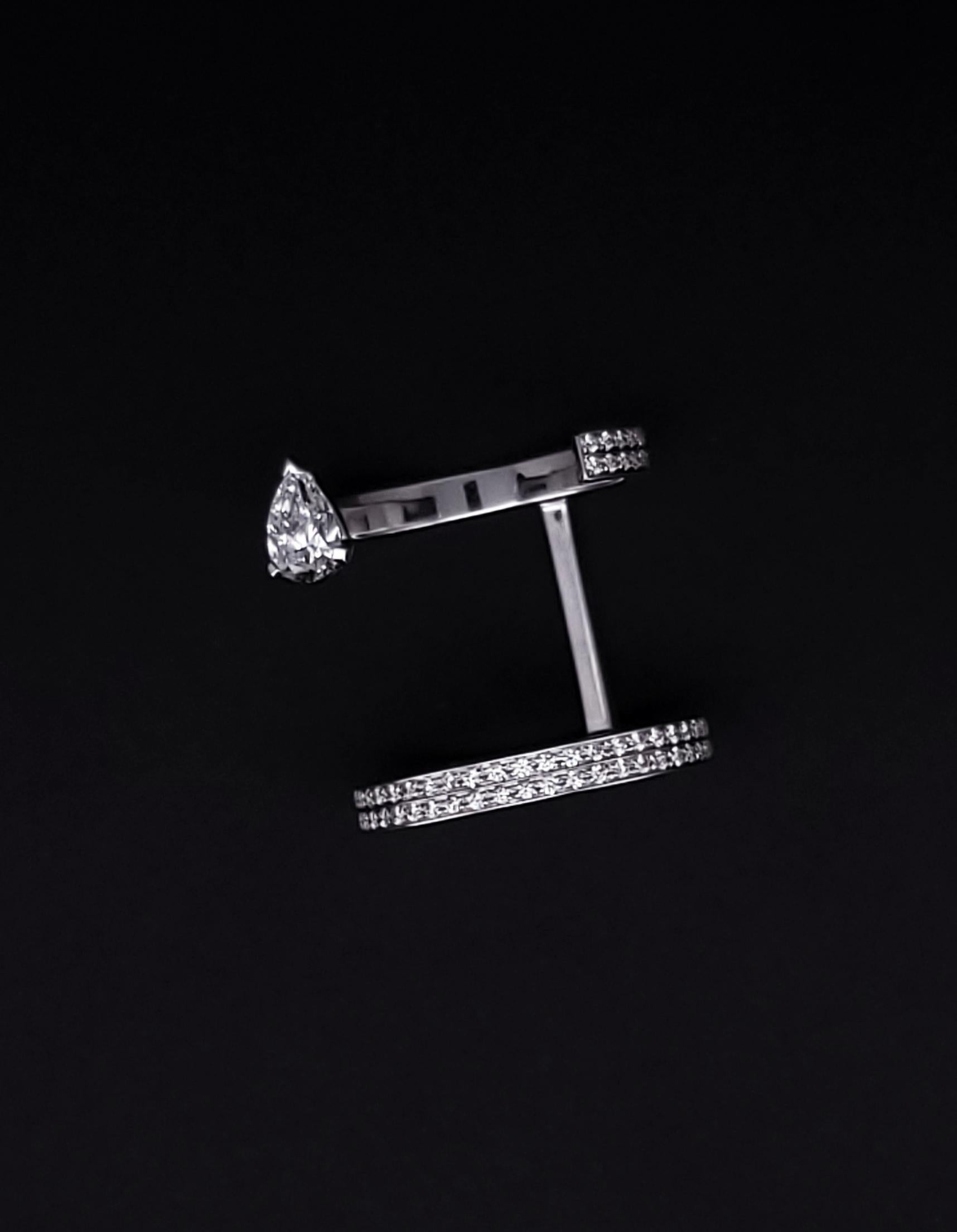Repossi Serti sur Vide Ring in White Gold Paved with Diamonds For Sale 6