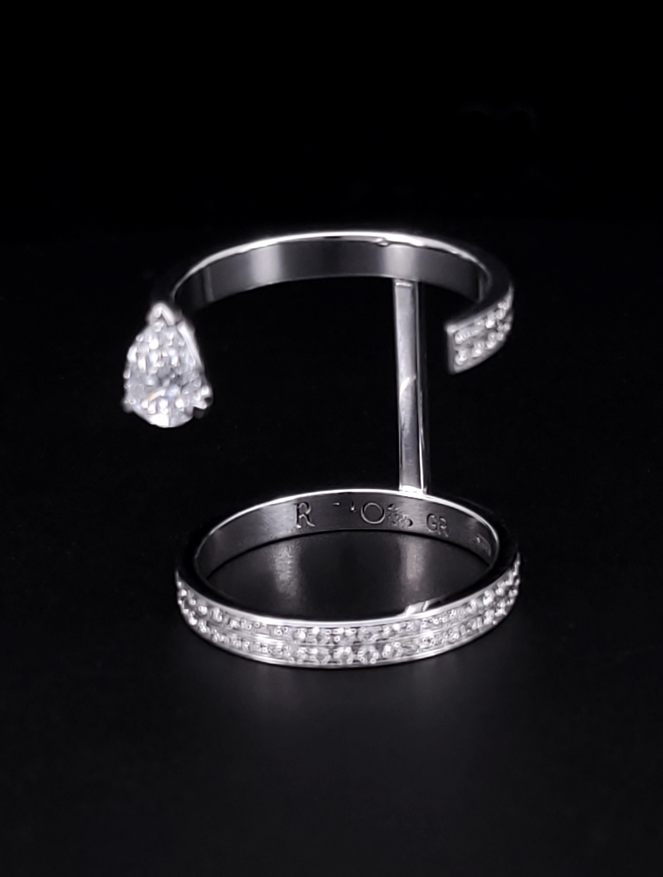 Repossi Serti sur Vide Ring in White Gold Paved with Diamonds For Sale 4