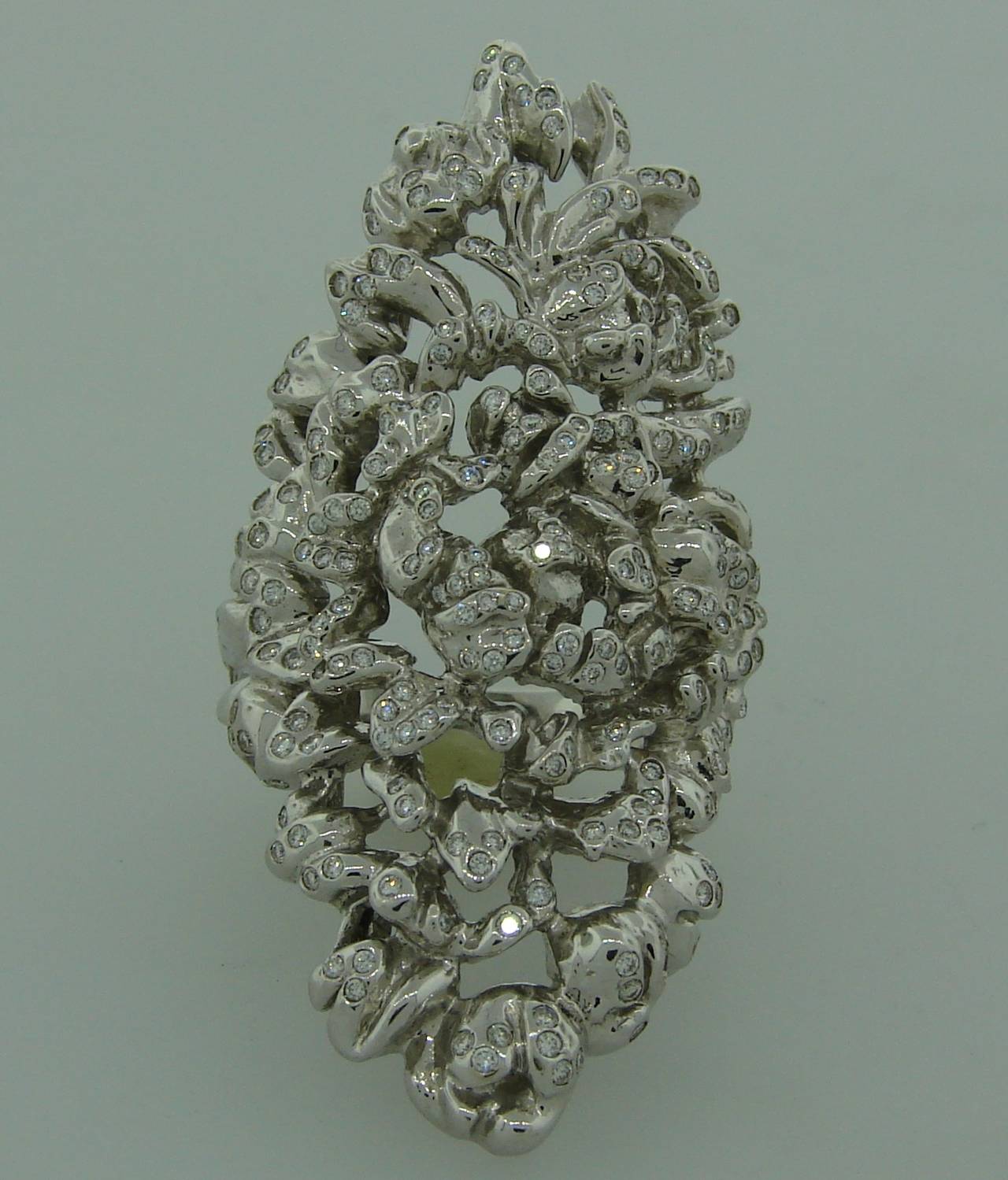 Repossi Vintage Ring Diamond White Gold Cocktail Estate Jewelry For Sale 1