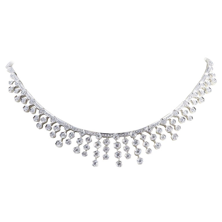 Repossi White Gold and Diamond Princess Necklace For Sale at 1stDibs