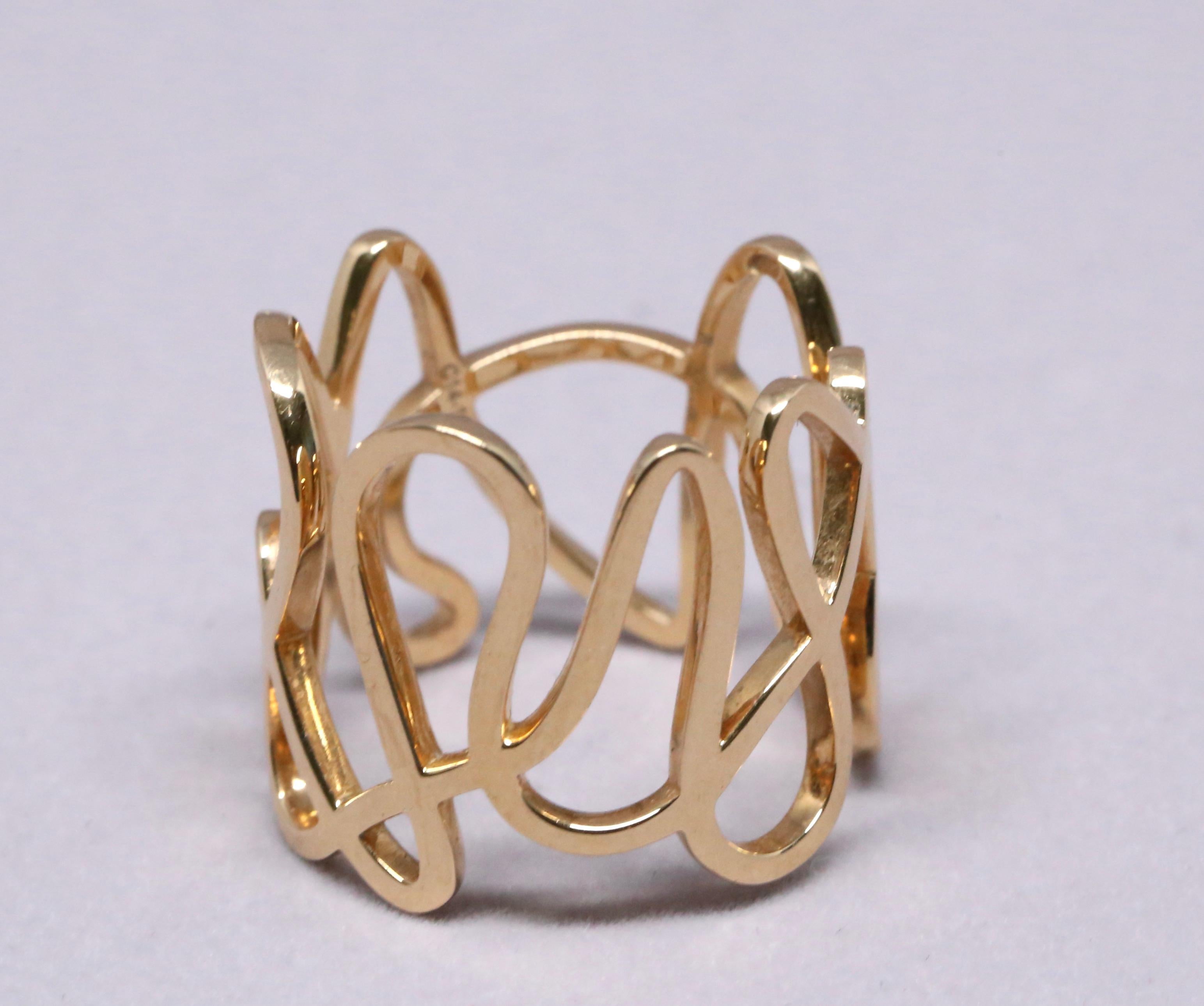 Women's or Men's Reposssi 18k Gold 'White Noise' Ring For Sale