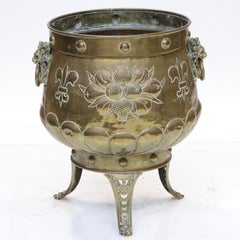 Repousse Brass Planter from the Victorian Era