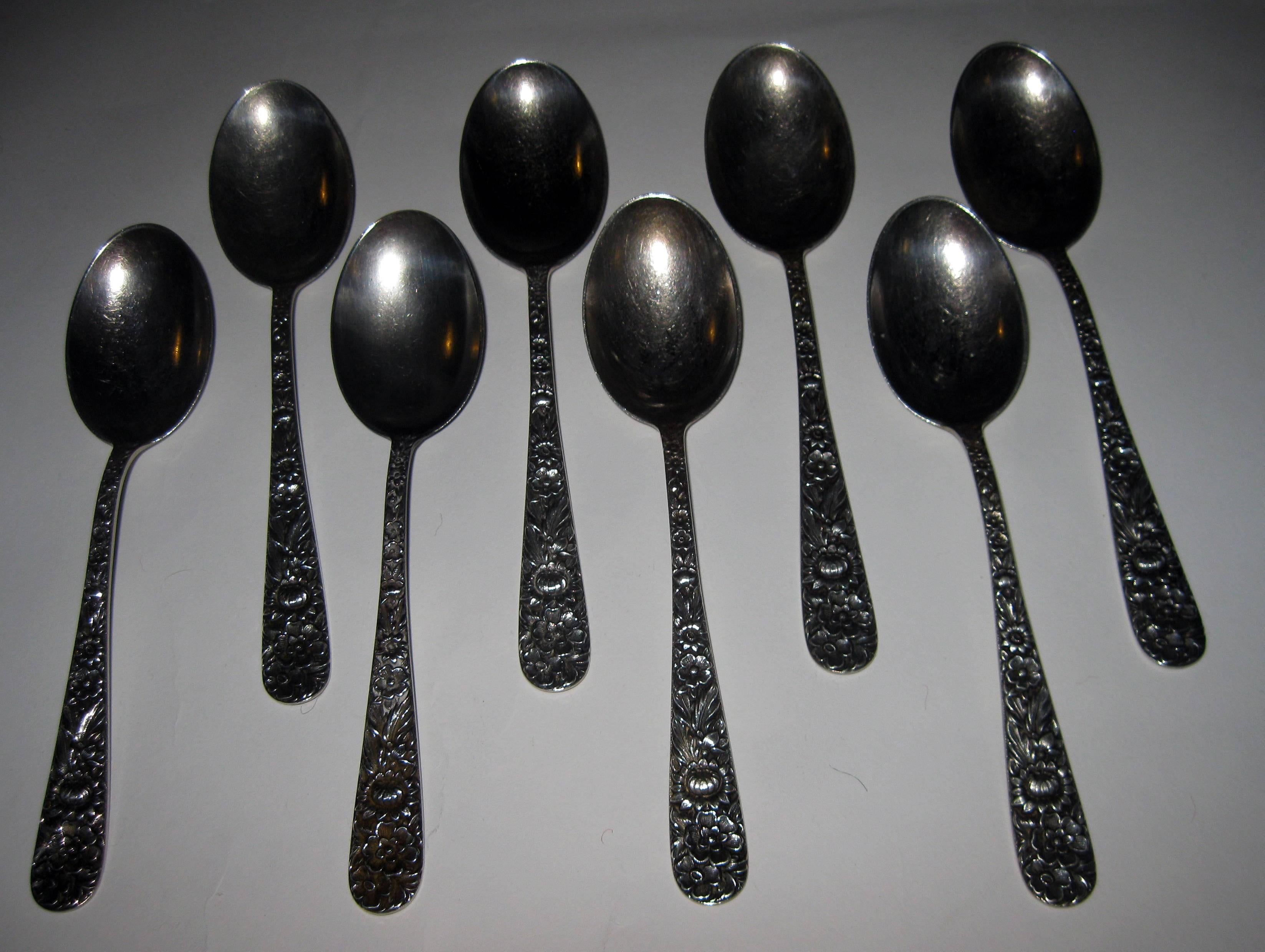 Repoussé Repousse by Kirk Sterling Silver Flatware 40-Piece Dinner Service for Eight