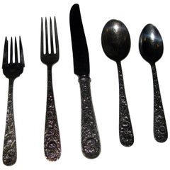 Repousse by Kirk Sterling Silver Flatware 40-Piece Dinner Service for Eight