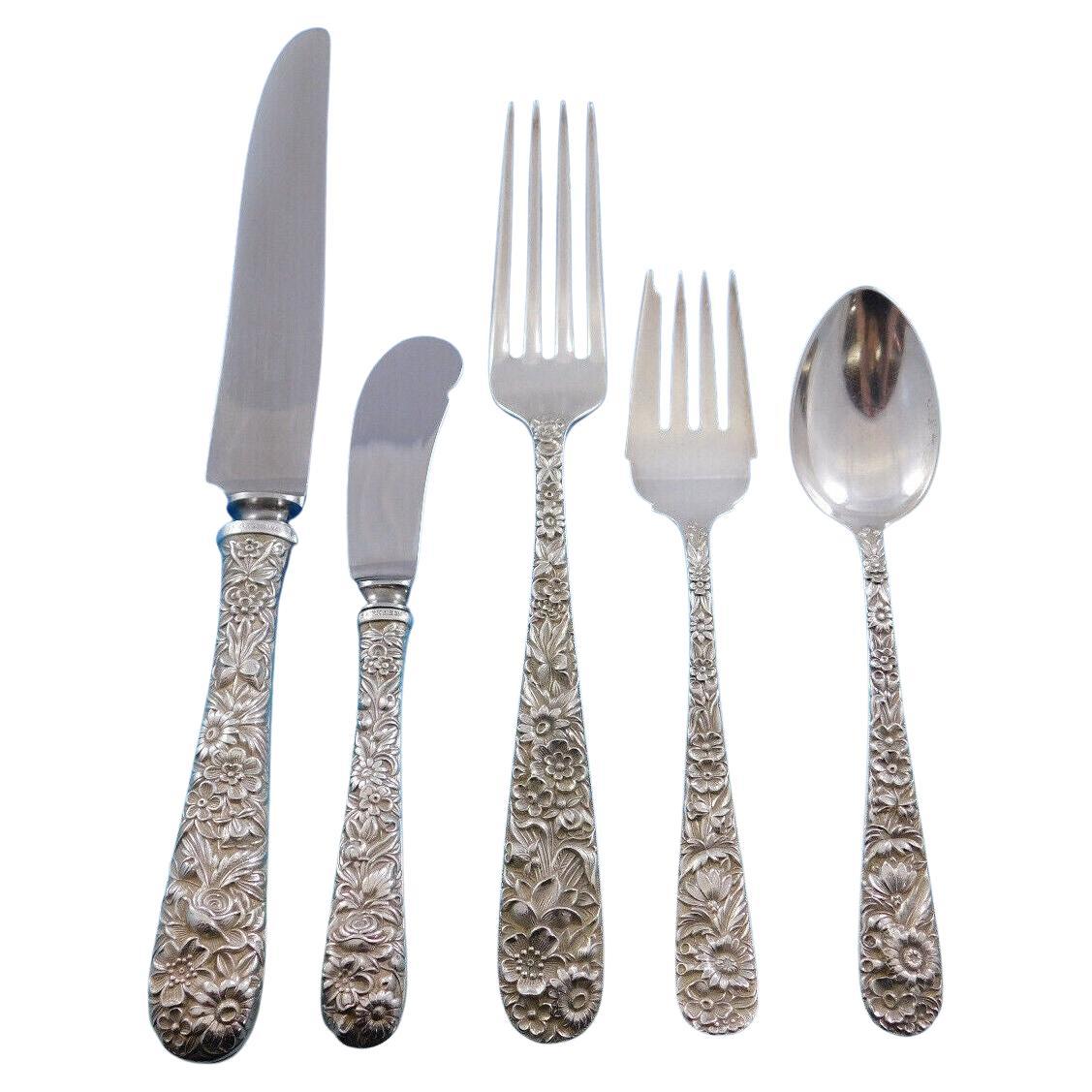 Repousse by Kirk Cubiertos de Plata de Ley Servicio para 8 Set 53 Piezas Cena