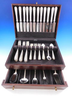 Repousse by Kirk Sterling Silver Flatware Set for 12 Service 53 Pieces Dinner