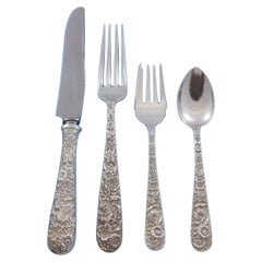 Repousse by Kirk Set di posate in argento sterling per 12 persone Servizio di 53 pezzi per la cena