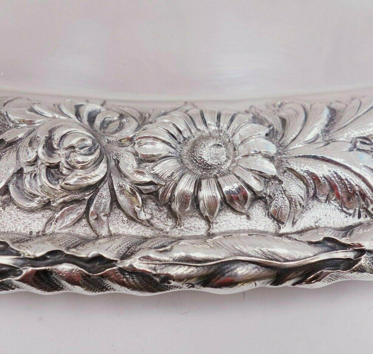 Repousse by Kirk Sterling Silver Tea Tray Heavy 125.5 ozt. #124AF 1
