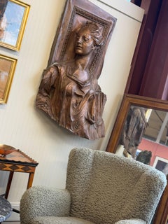 Repoussé Copper Architectural Fragment - Goddess of Harvest, Demeter