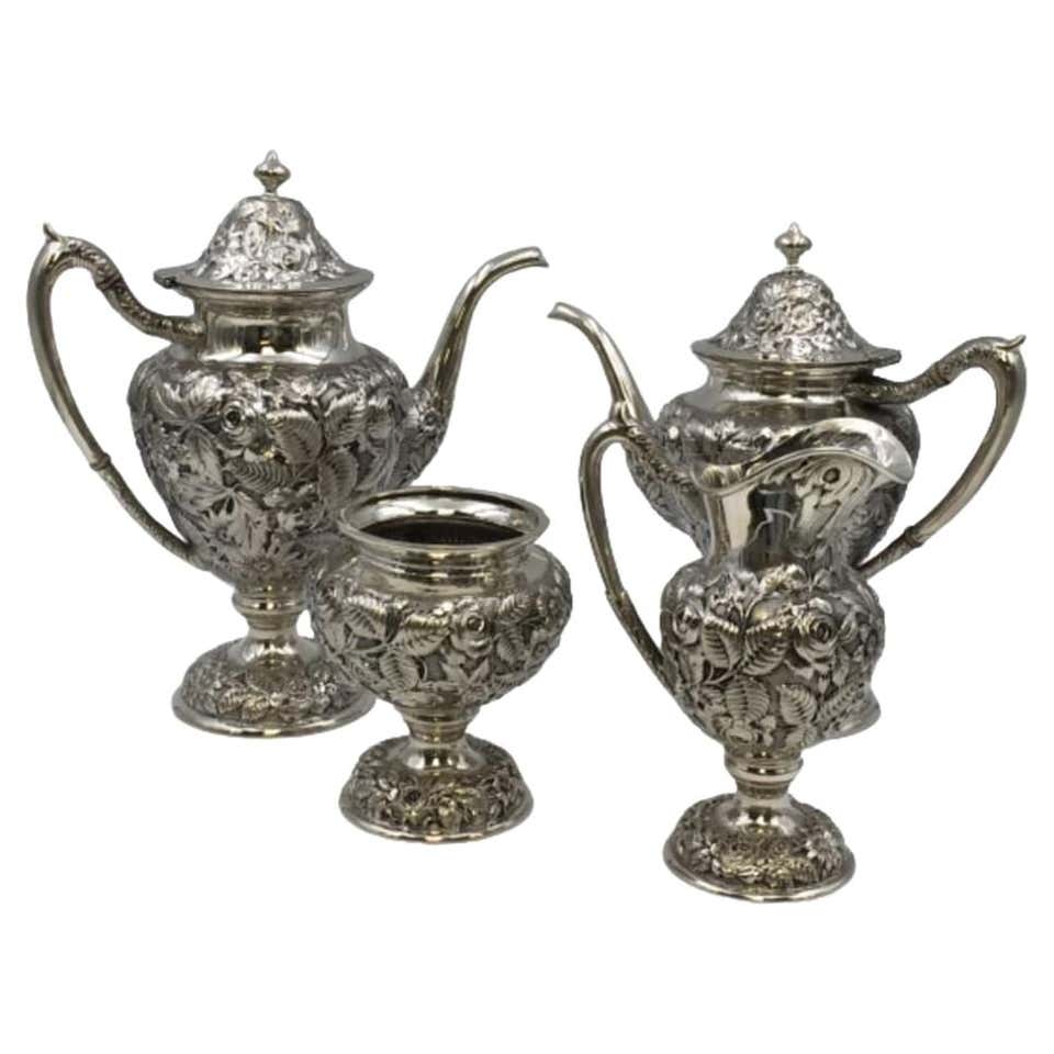 Mesick Modernist Sterling Silver Three Piece Coffee Set at 1stDibs