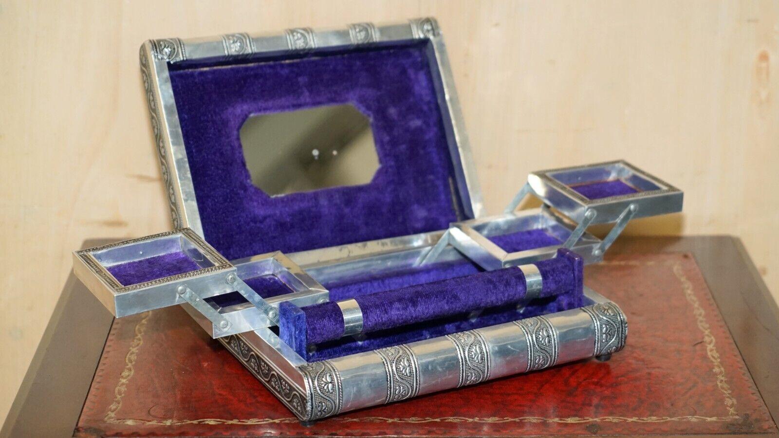 REPOUSSE INDiAN SILVER STACK OF BOOKS HIDDEN JEWELLERY BOX STORAGE LOVELY FIND 5