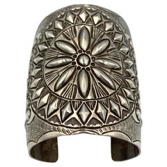 Repousse Sterling Silver Cuff by Wilbert Benally
