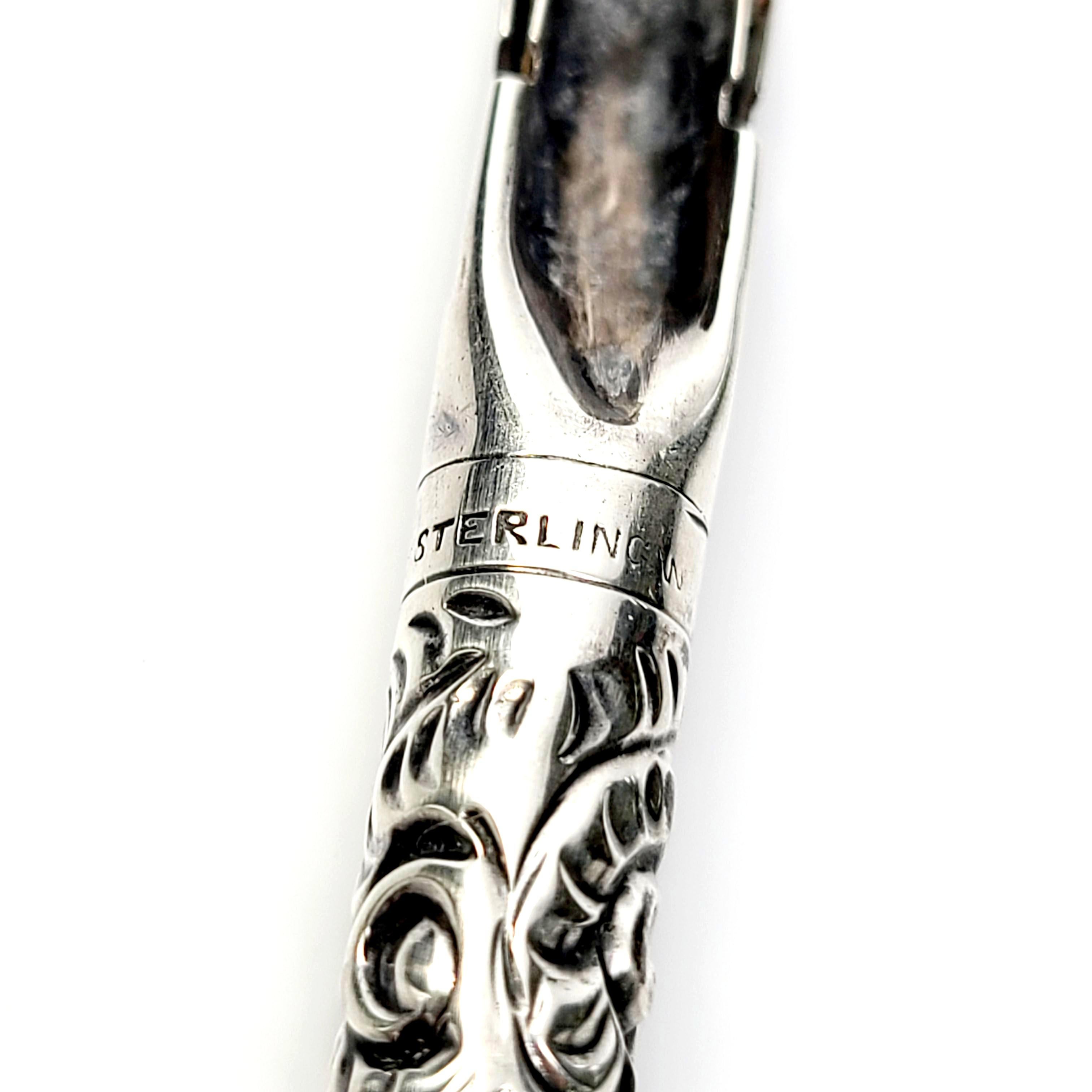 20th Century Repousse Sterling Silver Fountain Pen