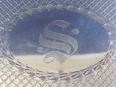 Repousse Sterling Silver Tea Service Tray Architectural Design "S" Mono