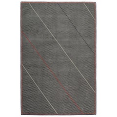 Repp Stripe Hand-Knotted 10x8 Rug in Wool and Silk by Thom Browne