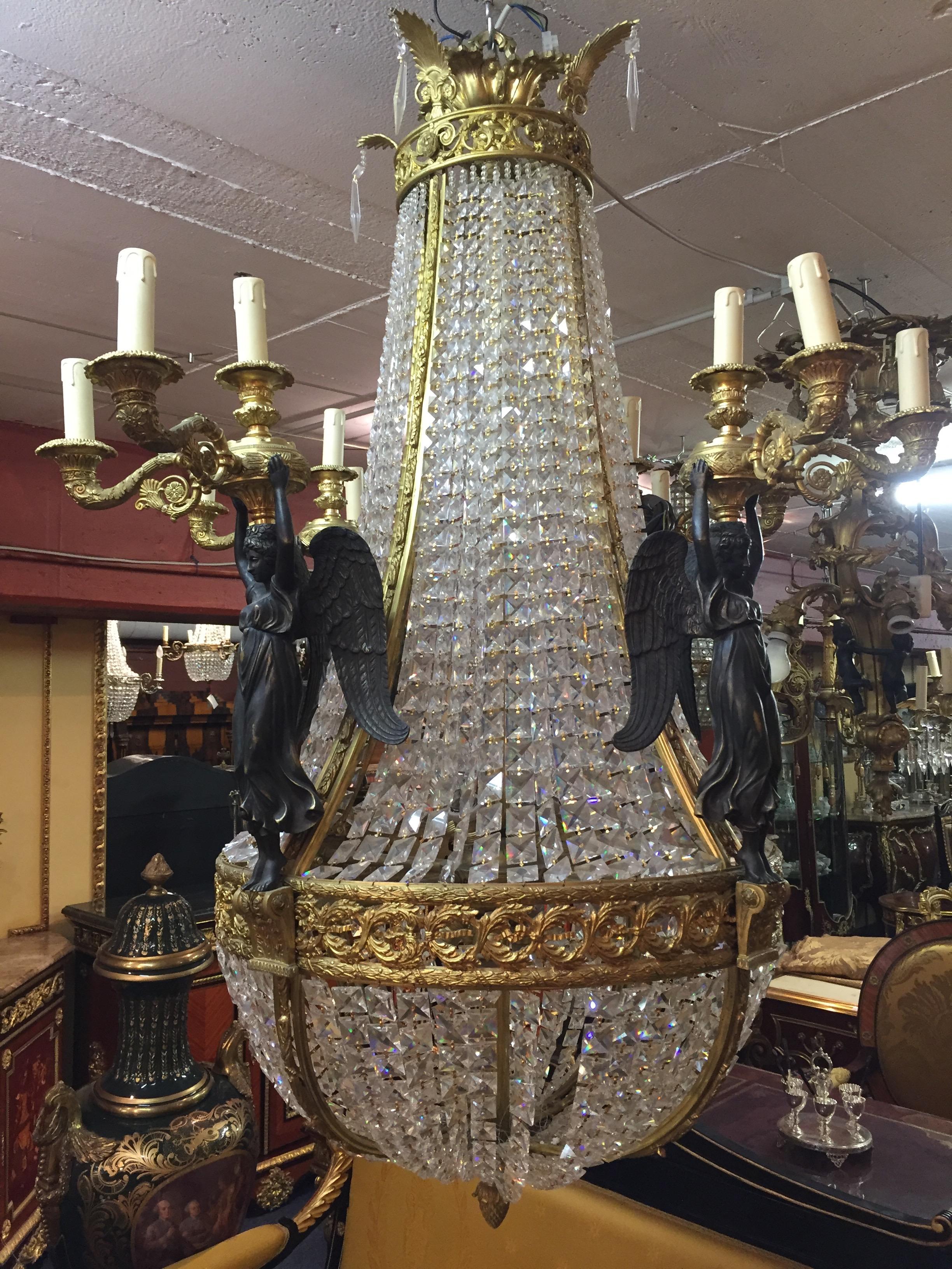 Representative Bronze Chandelier with Crystal, Pierre Philippe-Thomire 8