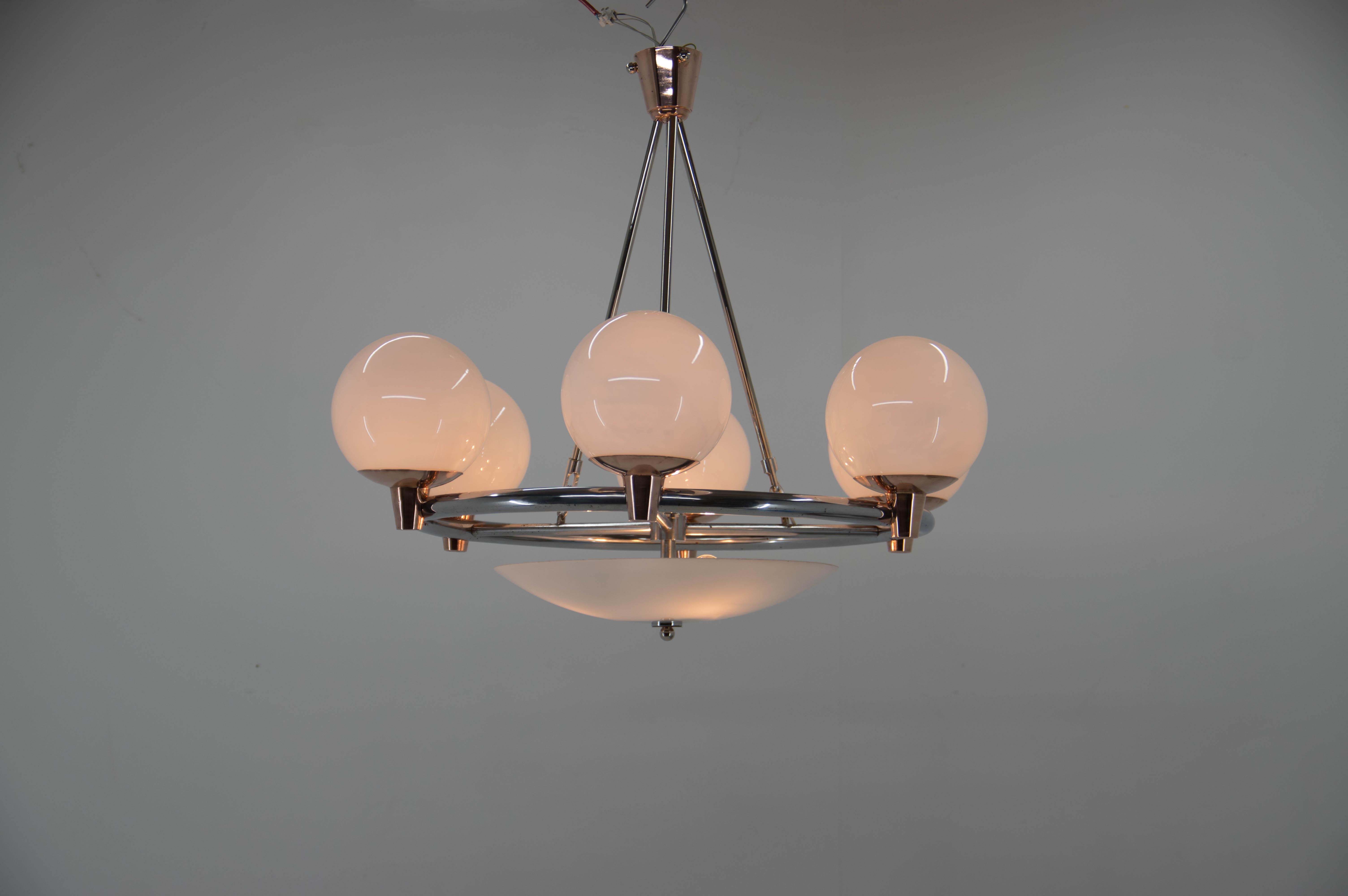 Czech Representative Large Art Deco Chandelier, 1930s For Sale