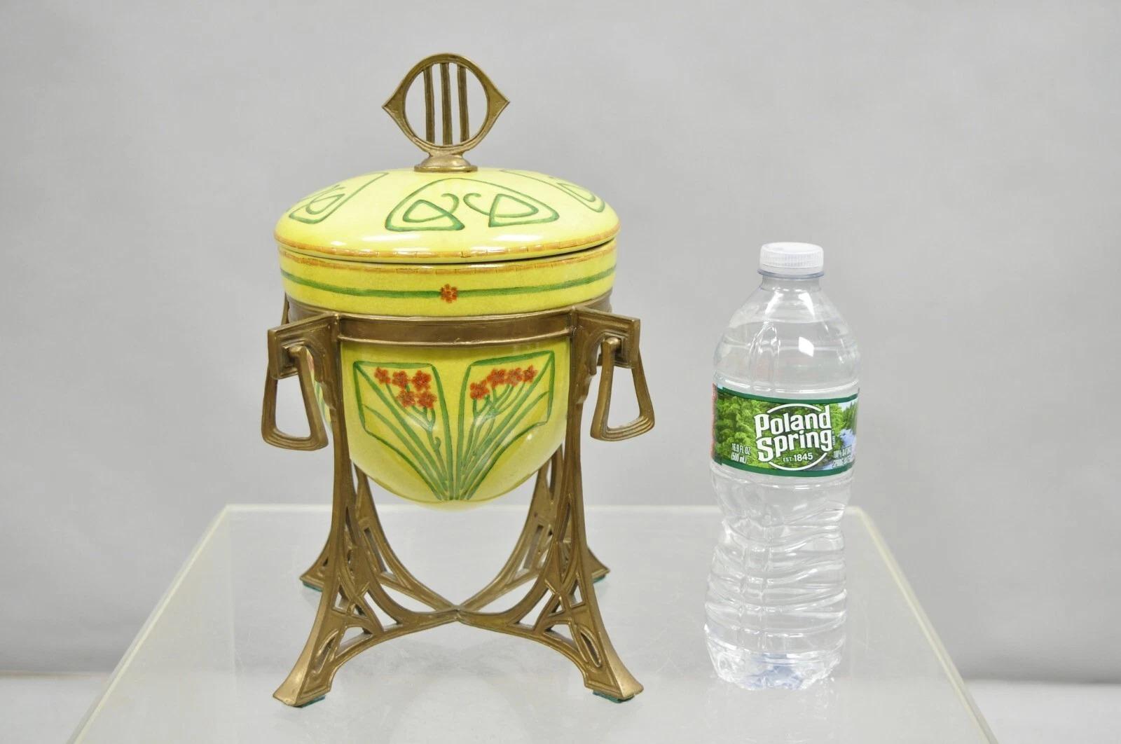 Repro Art Nouveau Lidded Serving Dish Sugar Bowl Tureen on Stand after WMF For Sale 4