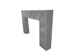 Reproduction Brutalist Mantel in Honed Carrara Marble