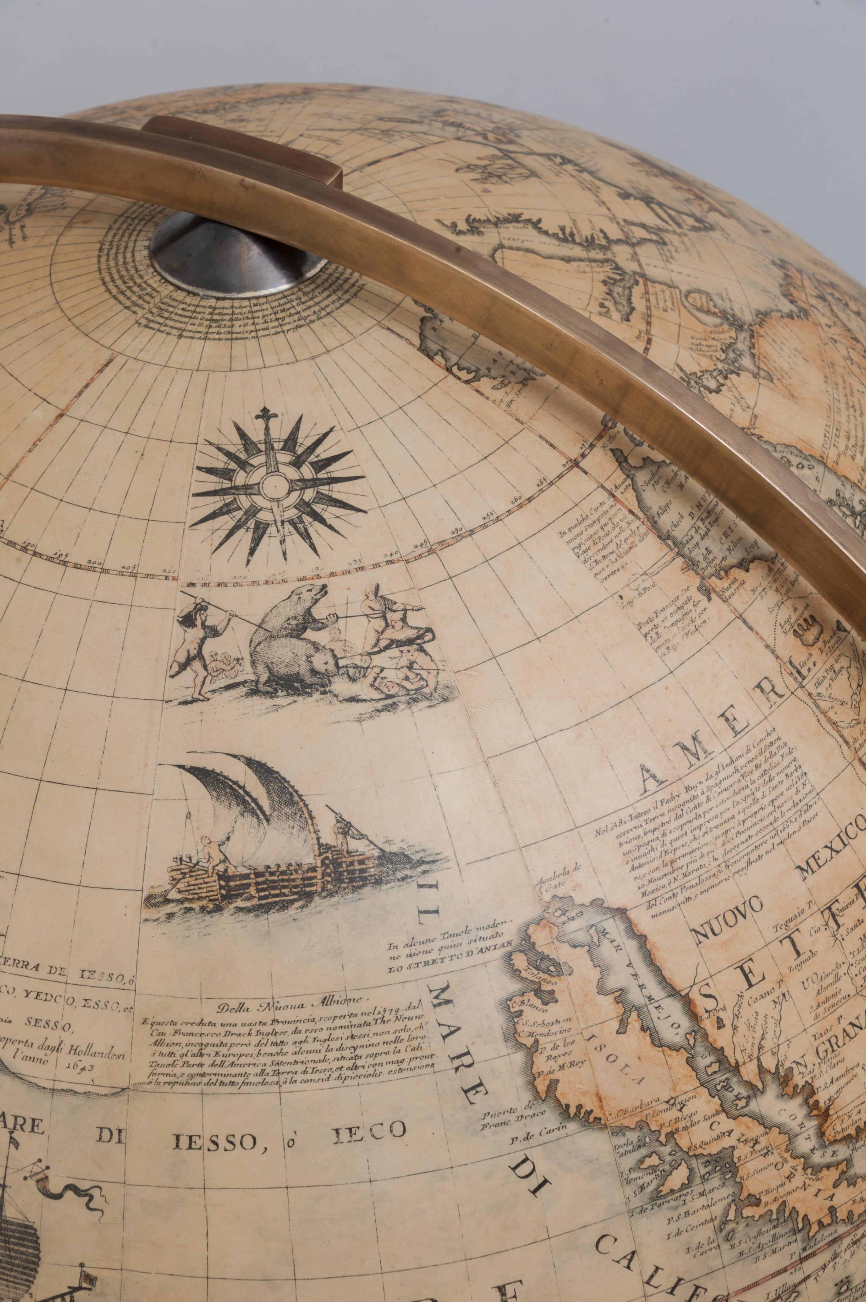 Brass Reproduction Coronelli Library globe For Sale