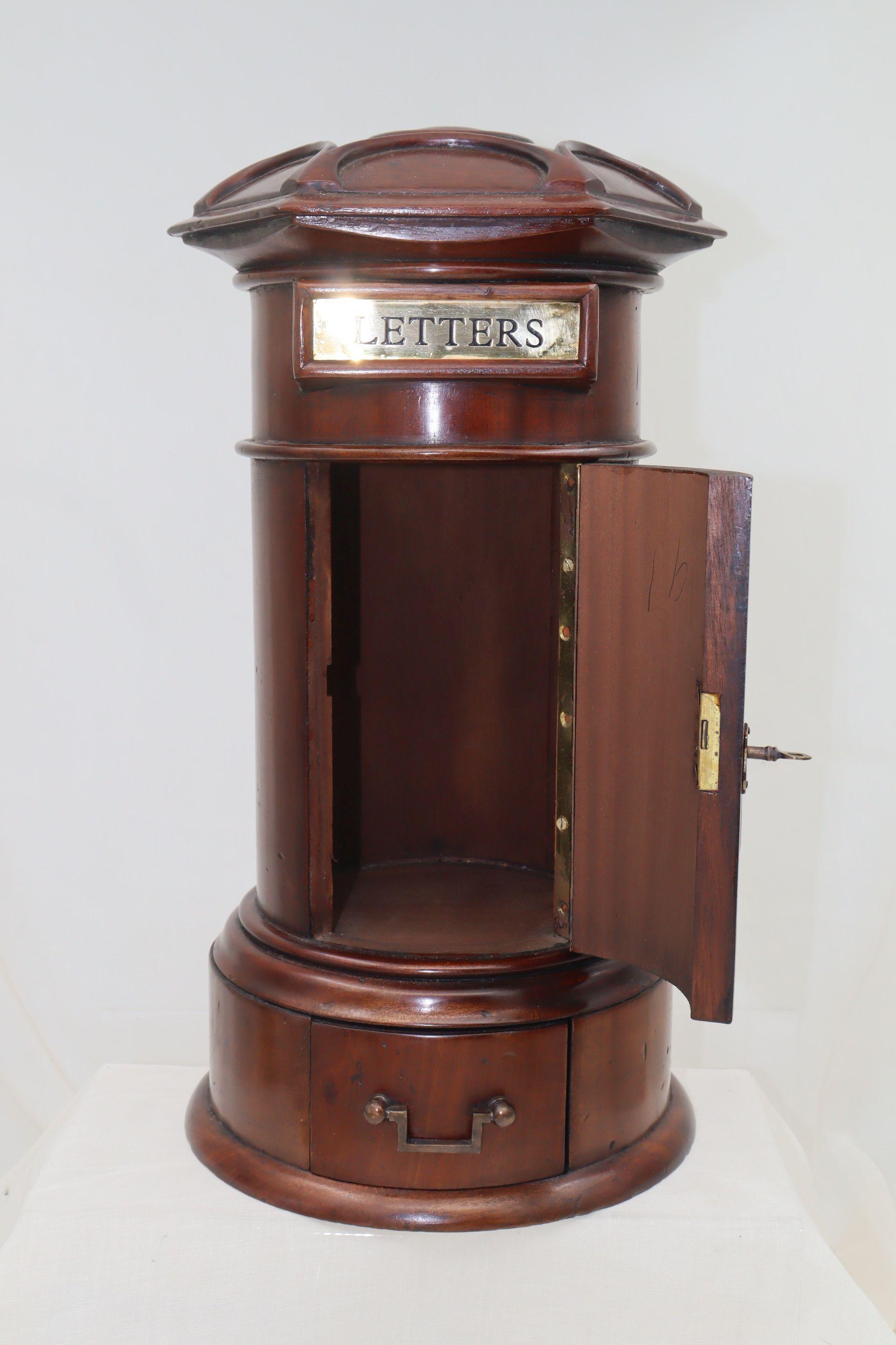 Late Victorian Reproduction country house letter box in mahogany For Sale
