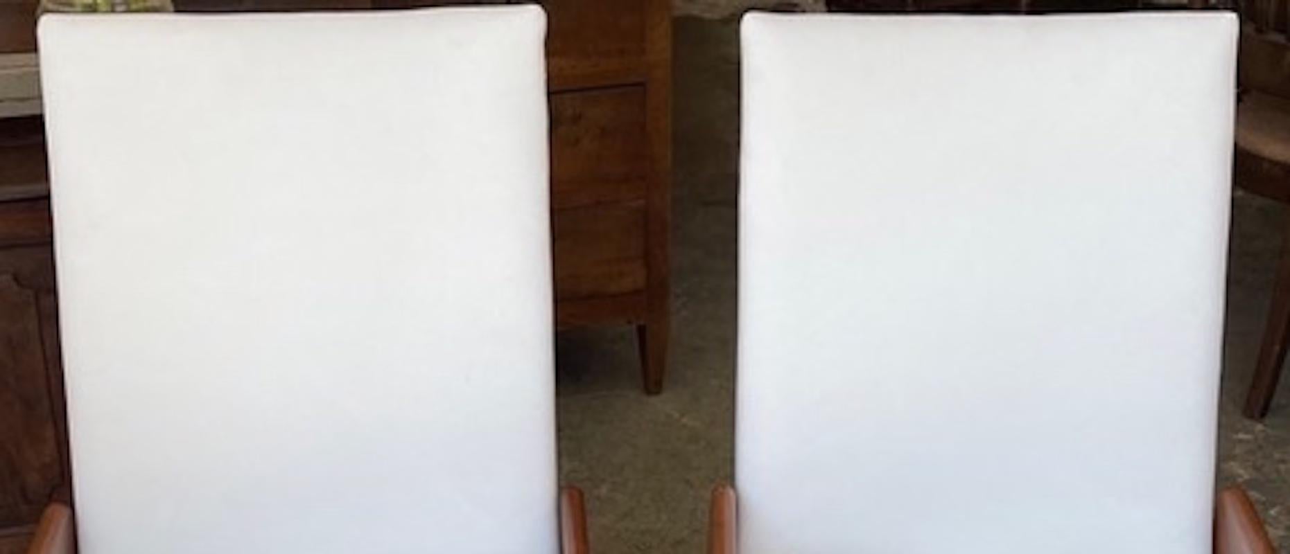 Reproduction Danish Style Alderwood Dining Chairs Upholstered For Sale 4