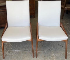 Reproduction Danish Style Alderwood Dining Chairs Upholstered