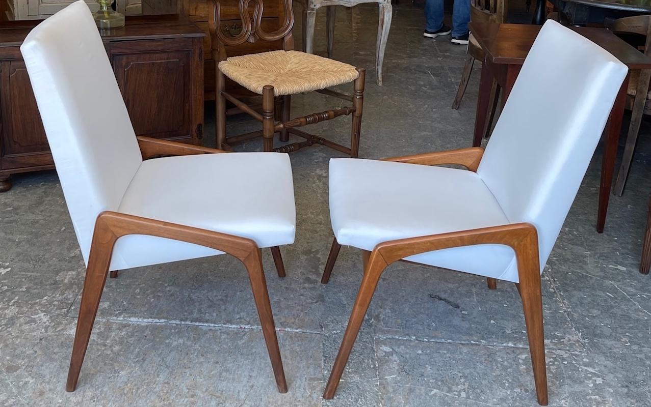 Reproduction Danish Style Alderwood Dining Chairs Upholstered For Sale 2