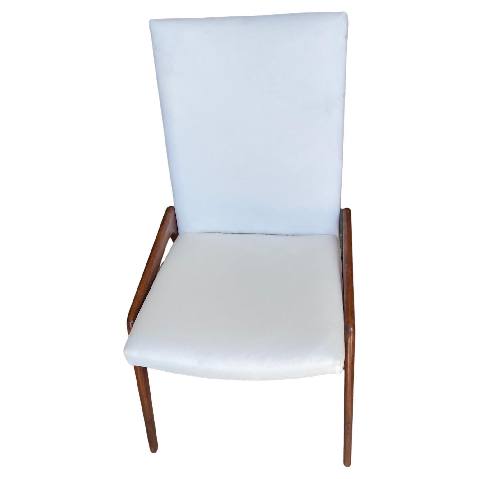 Reproduction Danish Style Alderwood Dining Chairs Upholstered For Sale