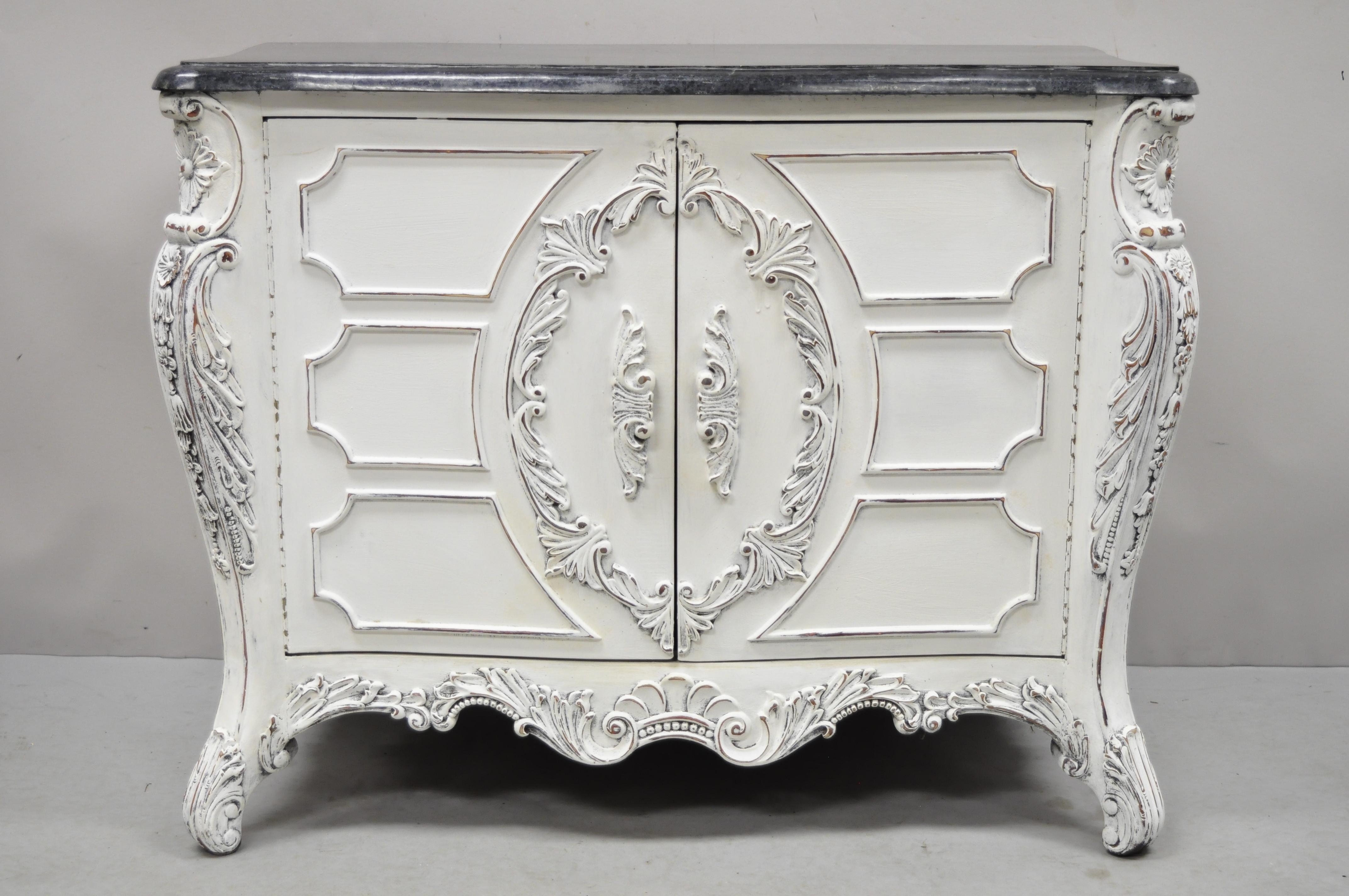 Reproduction French Louis XV Style Marble Top Commode Sideboard Buffet Cabinet 8