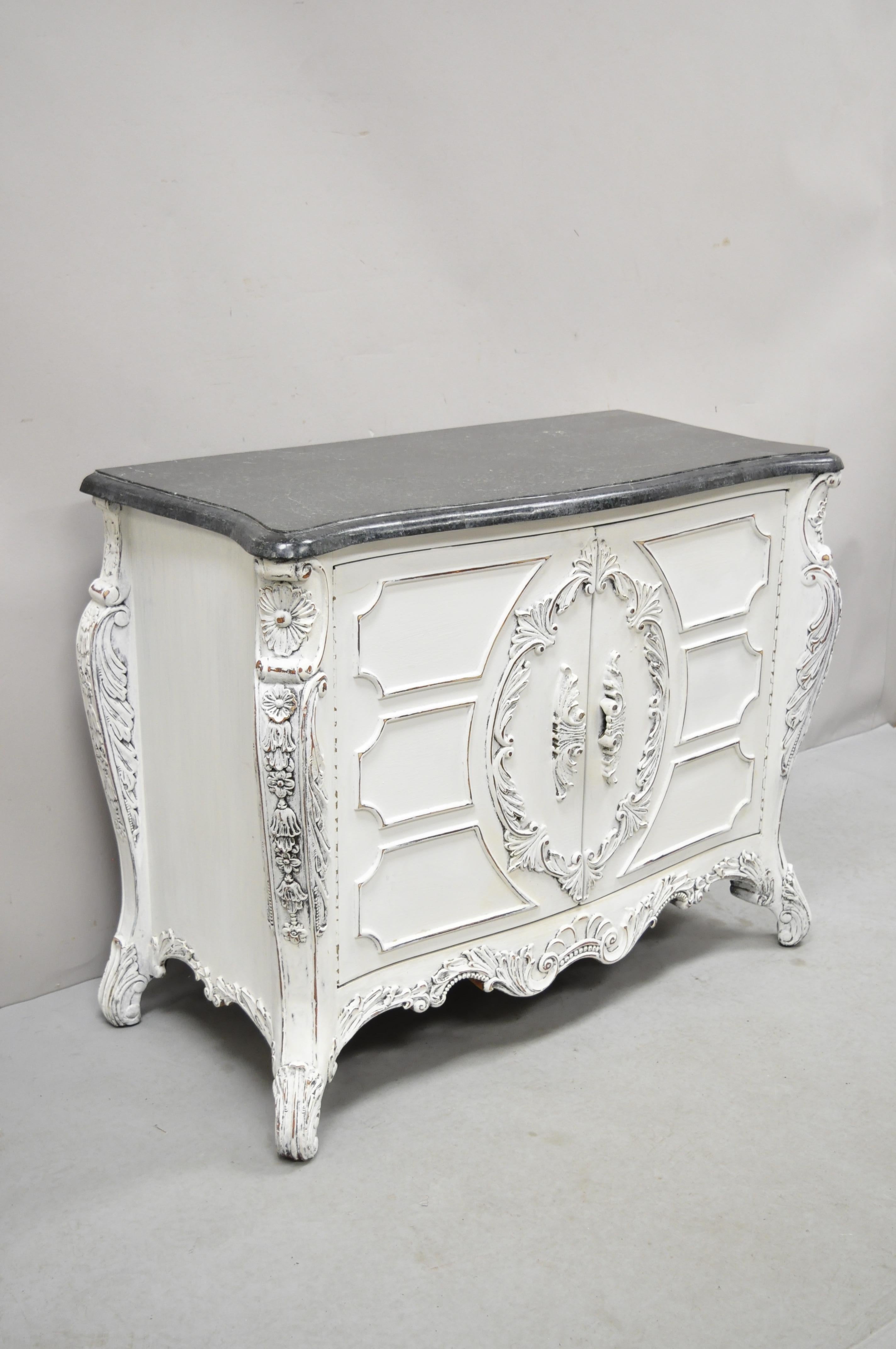 Reproduction French Louis XV Style Marble Top Commode Sideboard Buffet Cabinet 3