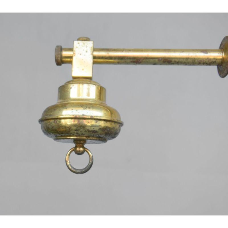 Bronze Reproduction Gas Lantern Chandelier in Brass with Opaline For Sale