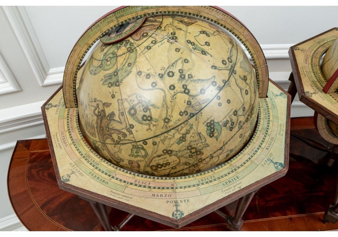 Reproduction Giovanni Maria Cassini 1790 Terrestrial Globe And 1792 Celestial Gl For Sale 5