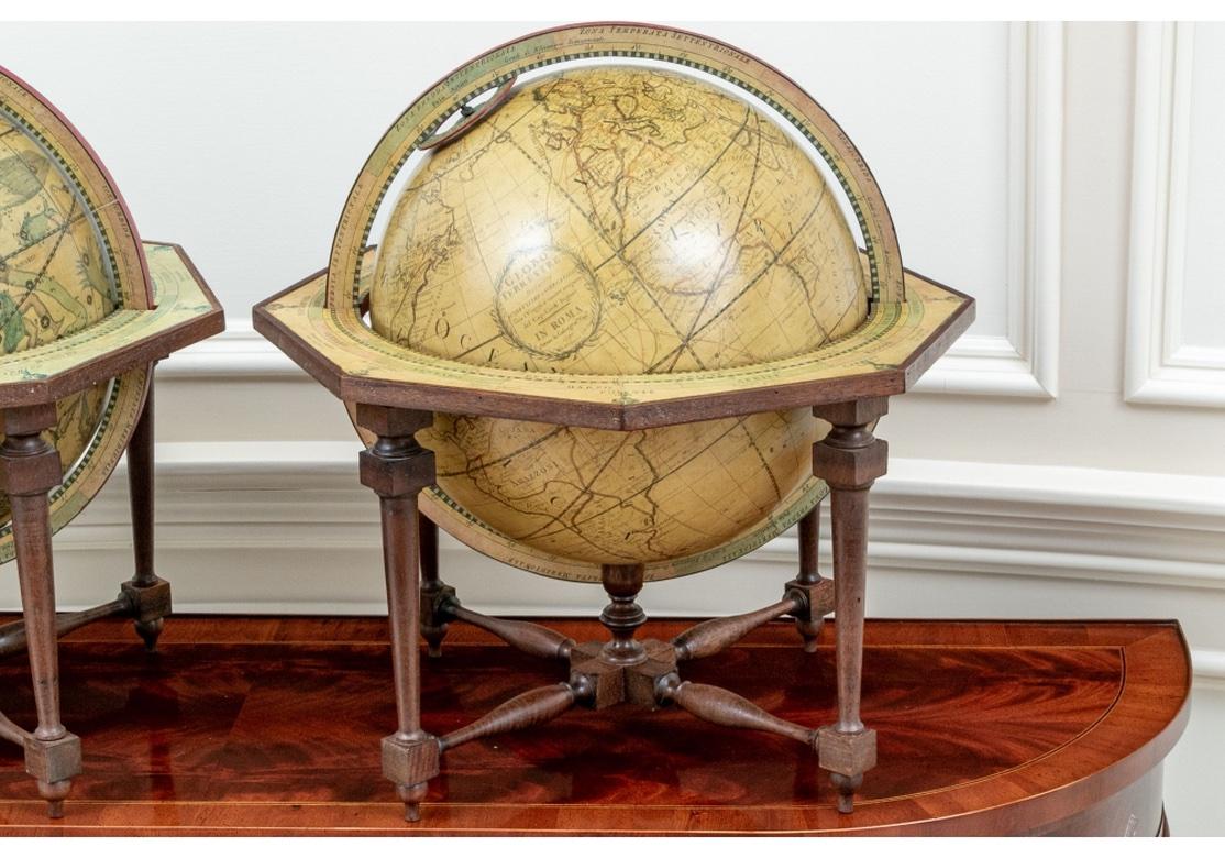 Cassini Erdglobus - Rom 1790. Beobachtungen über die Reisen und neuen Entdeckungen des Engländers Captain Cook. 
Zusammen mit dem Cassini-Globus von 1792 mit den Himmelskarten des Globus von 1790. 
Neuauflage nach Originalen in vergilbter Optik.