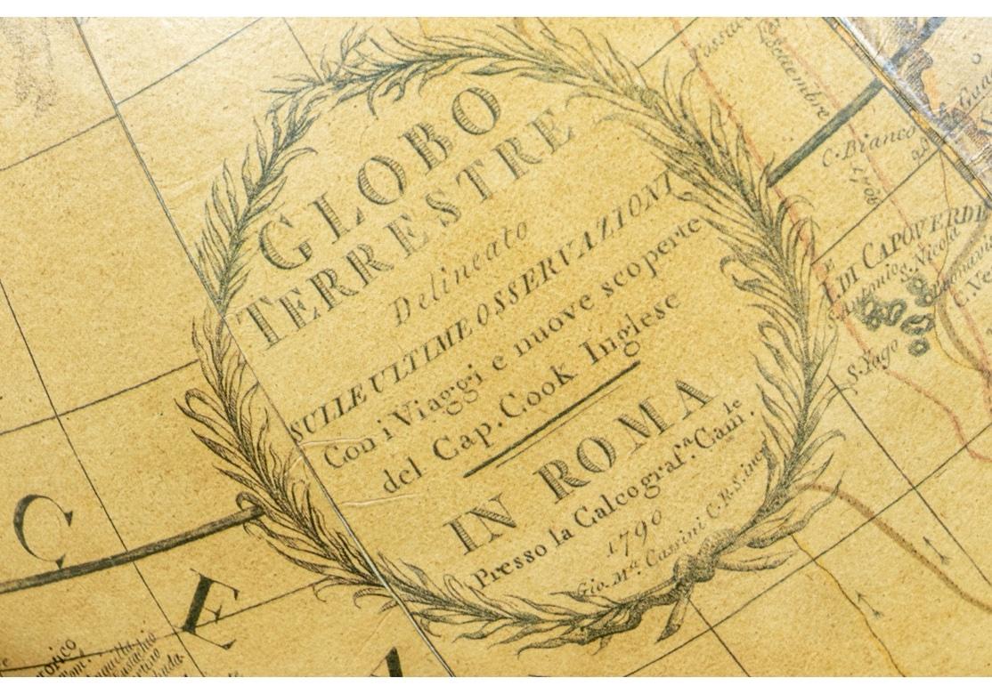 Reproduction Giovanni Maria Cassini 1790 Globe terrestre et 1792 Globe céleste Bon état - En vente à Bridgeport, CT