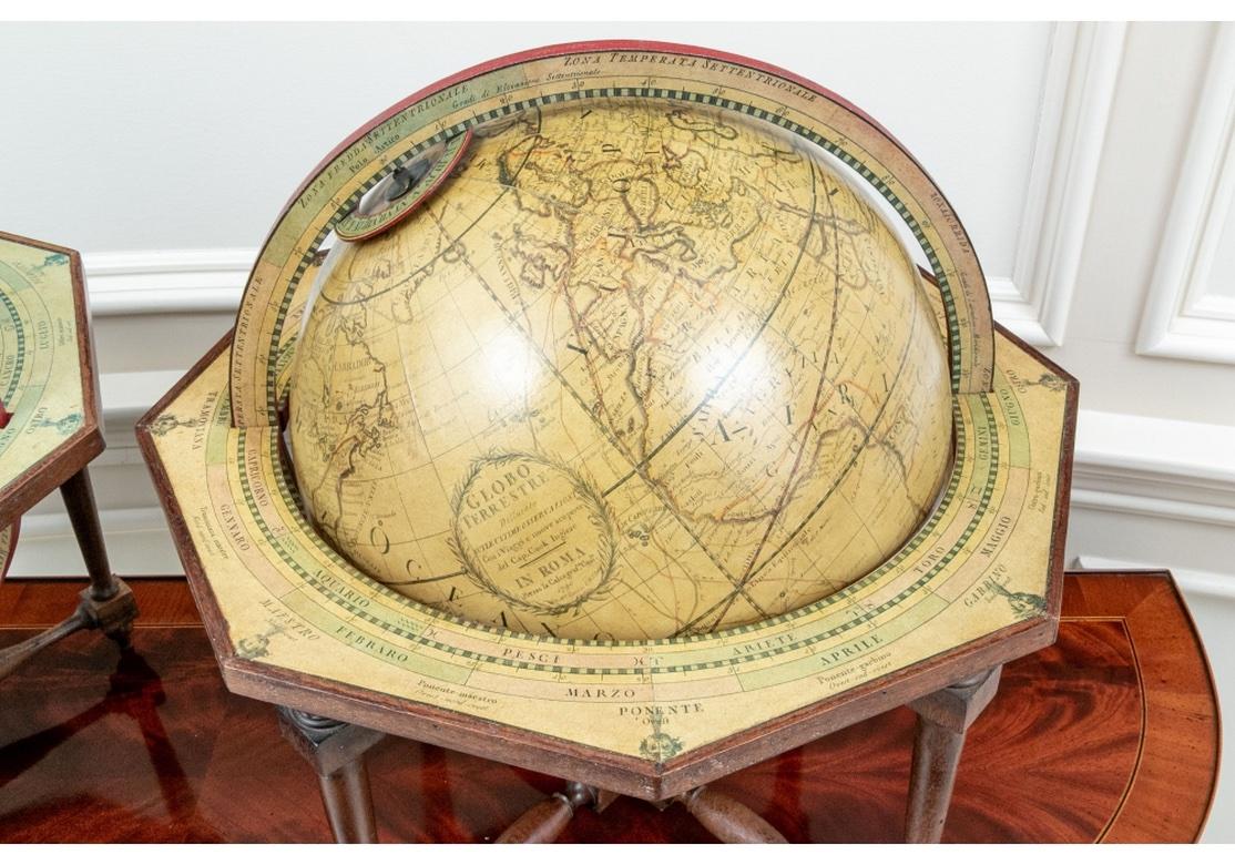 Reproduction Giovanni Maria Cassini 1790 Terrestrial Globe And 1792 Celestial Gl For Sale 2
