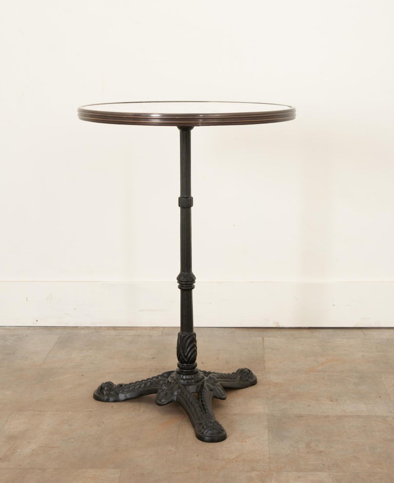 Reproduction Iron and Marble Bistro Table For Sale at 1stDibs