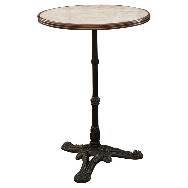 Reproduction Iron and Marble Bistro Table For Sale at 1stDibs