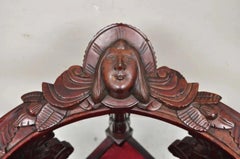 Reproducción Silla de Esquina de Caoba Estilo Renacimiento Italiano con Cara Tallada