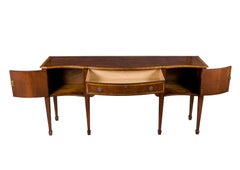 Reproduction Long Serpentine Front Inlaid Mahogany Sideboard