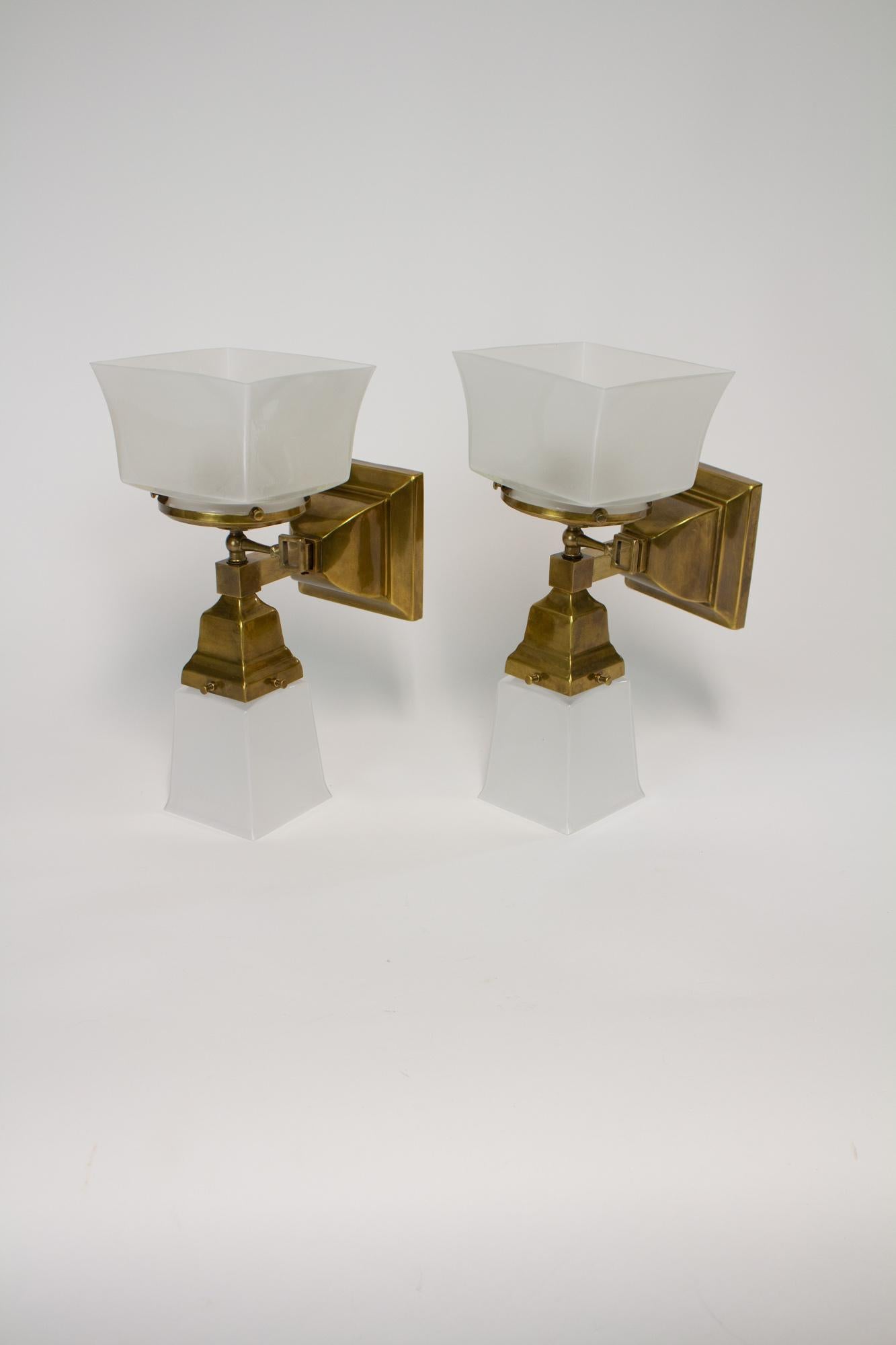 American Reproduction Mission Gas and Electric Sconces, a Pair