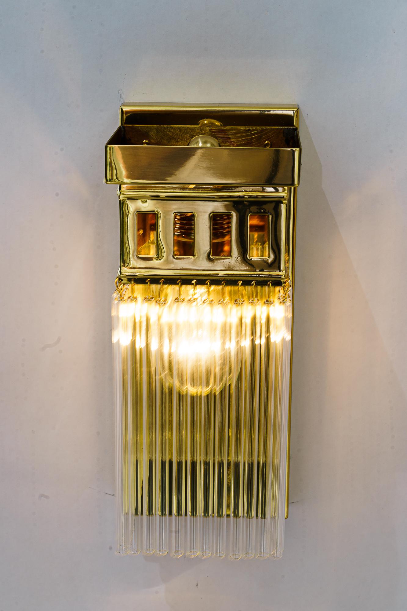 Reproduction of a art deco wall lamp with glass sticks For Sale 4